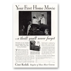 1931 Cine Kodak M Camera Print Ad | Never Forget