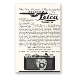 1931 Leica Cameras Print Ad | New Marvel
