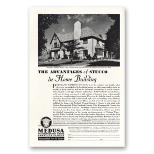 1931 Medusa Portland Cement Print Ad | Stucco Home
