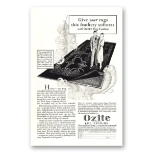 1931 Ozite Carpet Print Ad | Cushion Feathery
