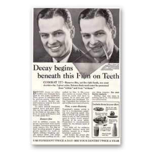 1931 Pepsodent Print Ad | Film Teeth