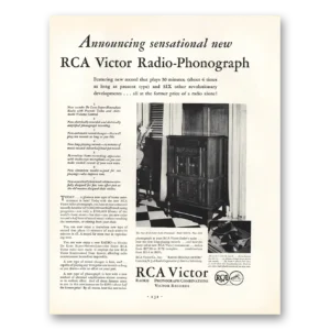 1931 RCA Victor Phonograph Radio Print Ad | Sensational