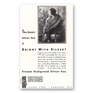 1931 Fromm Pedigreed Print Ad | Silver Fox