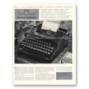 1931 Smith Corona Typewriters Print Ad | Sterling Model