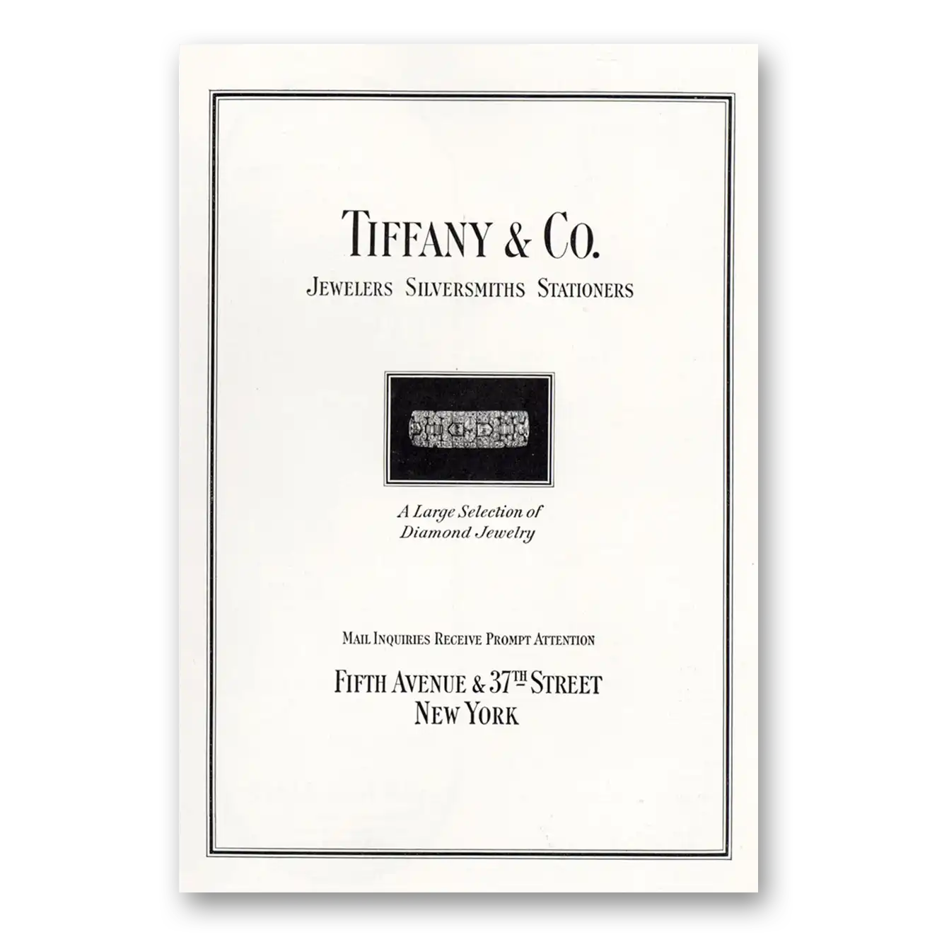 1931 Tiffany & Co Print Ad | Diamond Jewelry