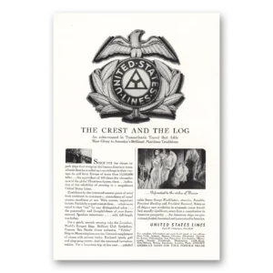 1931 United States Lines Print Ad | Crest Log