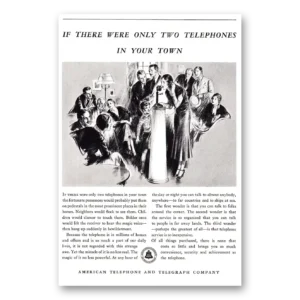 1932 American Telephone Print Ad | Two Telephones