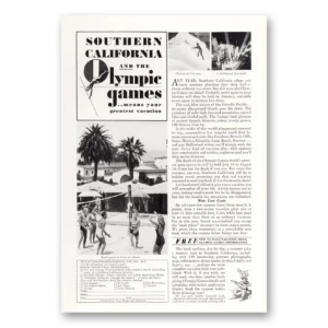 1932 Southern California Print Ad | Olympic Games