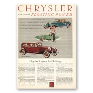 1932 Chrysler Print Ad | Floating Power
