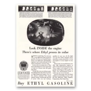 1932 Ethyl Gasoline Print Ad | Inside Engine