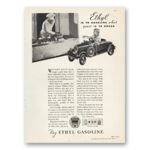 1932 Ethyl Gasoline Print Ad | What Yeast Is