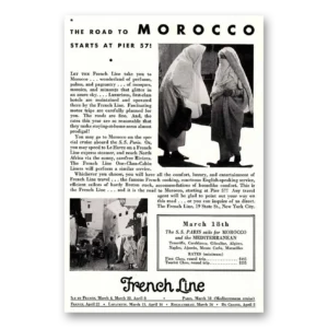 1932 French Line Print Ad | Morocco