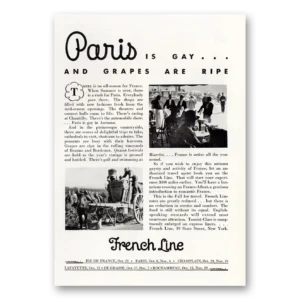1932 French Line Print Ad | Paris Gay
