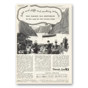 1932 French Line Print Ad | Smoking Cataracts