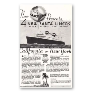 1932 Grace Line Print Ad | Santa Liners