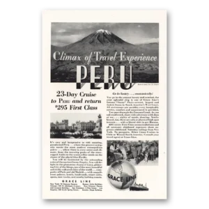 1932 Grace Line Print Ad | Peru Climax