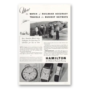 1932 Hamilton Watch Print Ad | Busiest Skyways