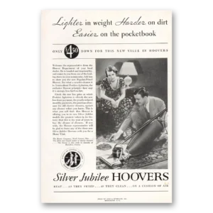 1932 Hoover Vacuum Print Ad | Silver Jubilee