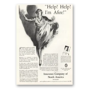 1932 Insurance Company North America INA Print Ad | Im Afire
