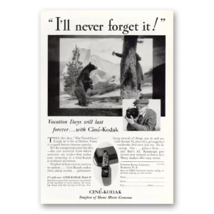 1932 Cine Kodak M Camera Print Ad | Never Forget