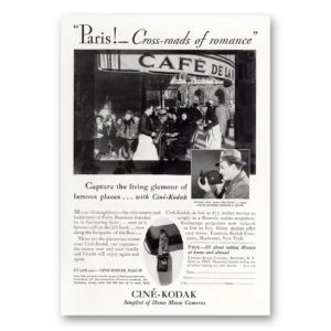 1932 Cine Kodak M Camera Print Ad | Paris Cross