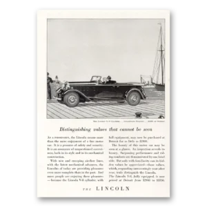 1932 Lincoln Phaeton Convertible Print Ad | Distinguishing