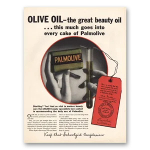 1932 Palmolive Soap Print Ad | Olive Oil