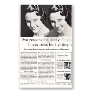 1932 Pepsodent Print Ad | Two Reasons