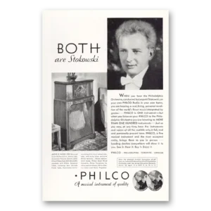 1932 Philco Radio Print Ad | Stokowski