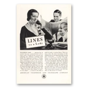 1933 American Telephone Print Ad | Lines Toady
