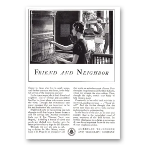 1933 American Telephone Print Ad | Friend Neighbor