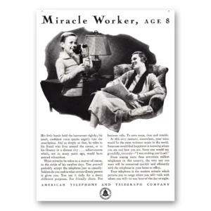 1933 American Telephone Print Ad | Miracle Worker