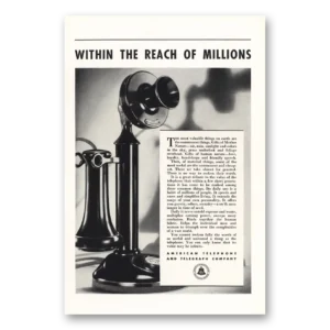1933 American Telephone Print Ad | Within Reach