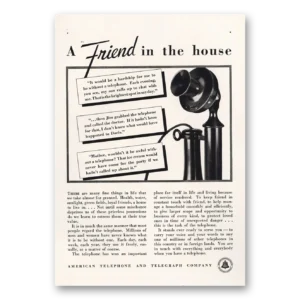 1933 American Telephone Print Ad | Friend House