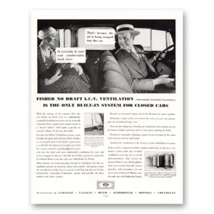 1933 Body by Fisher Print Ad | Lcv Ventilation
