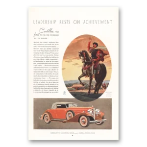 1933 Cadillac V12 Convertible Coupe Print Ad | Mpolo