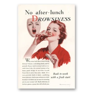 1933 Coca Cola Print Ad | Drowsiness