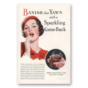 1933 Coca Cola Print Ad | Banish Yawn