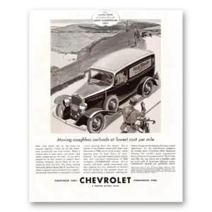 1933 Chevrolet Sedan Print Ad | Moving Coughless