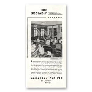 1933 Canadian Pacific Print Ad | Go Sociably