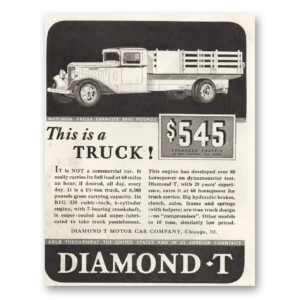 1933 Diamond T Trucks Print Ad | This Is A Truck