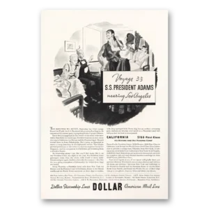1933 Dollar Steamship Lines Print Ad | President Adams