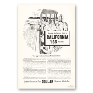 1933 Dollar Steamship Lines Print Ad | Panama Canal