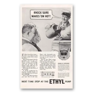 1933 Ethyl Gasoline Print Ad | Knock Sure