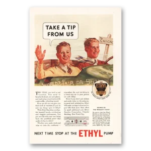 1933 Ethyl Gasoline Print Ad | Tip From Us