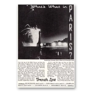 1933 French Line Print Ad | Paris