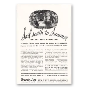 1933 French Line Print Ad | Sail South