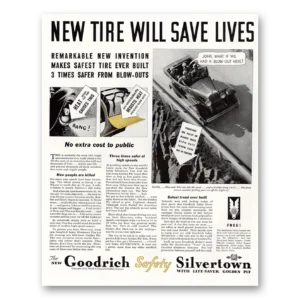 1933 Goodrich Tires Print Ad | Save Lives