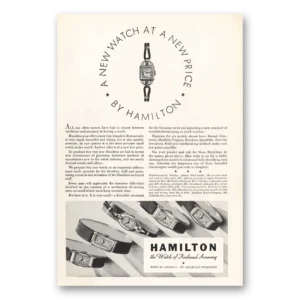 1933 Hamilton Watch Print Ad | New Watch