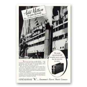 1933 Cine Kodak K Camera Print Ad | Add Motion